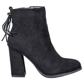 SHELOVET Suede Booties With Fringes black SHELOVET Suede Booties With Fringes black