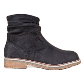 SHELOVET Suede Flat Boots black