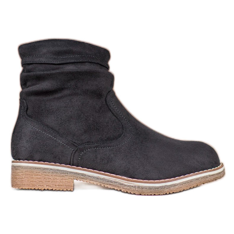 SHELOVET Suede Flat Boots black