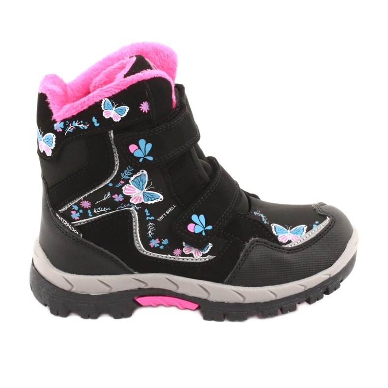 American Club boots with HL27 membrane black butterflies blue pink American Club boots with HL27 membrane black butterflies blue pink