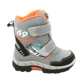 American Club boots with a gray RL34 membrane black orange grey