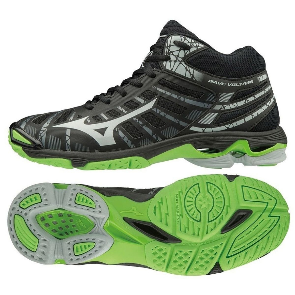 Obsessie eiwit Assert Asics Mizuno Wave Voltage Mid M V1GA196537 shoes black black - KeeShoes