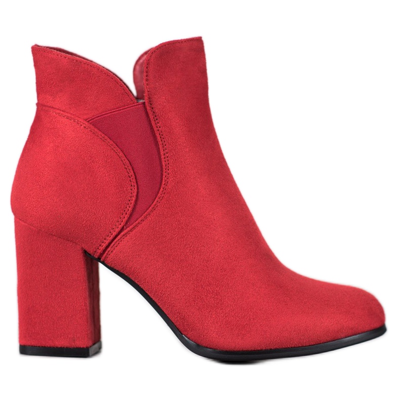 Marquiz Slip-on Suede Booties red