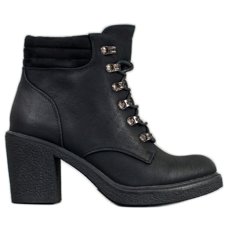 Queen Vivi Lace-up boots with eco leather black Queen Vivi Lace-up boots with eco leather black