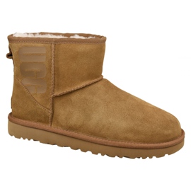 Shoes Ugg Classic Mini Ugg Rubber Logo W 1108231-CHE brown