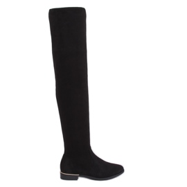 Over-the-knee boots with flat heels black 0-76 Black Over-the-knee boots with flat heels black 0-76 Black
