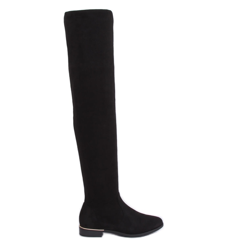 Over-the-knee boots with flat heels black 0-76 Black