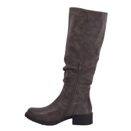 Gray flat boots for women 1084-PG Gray grey