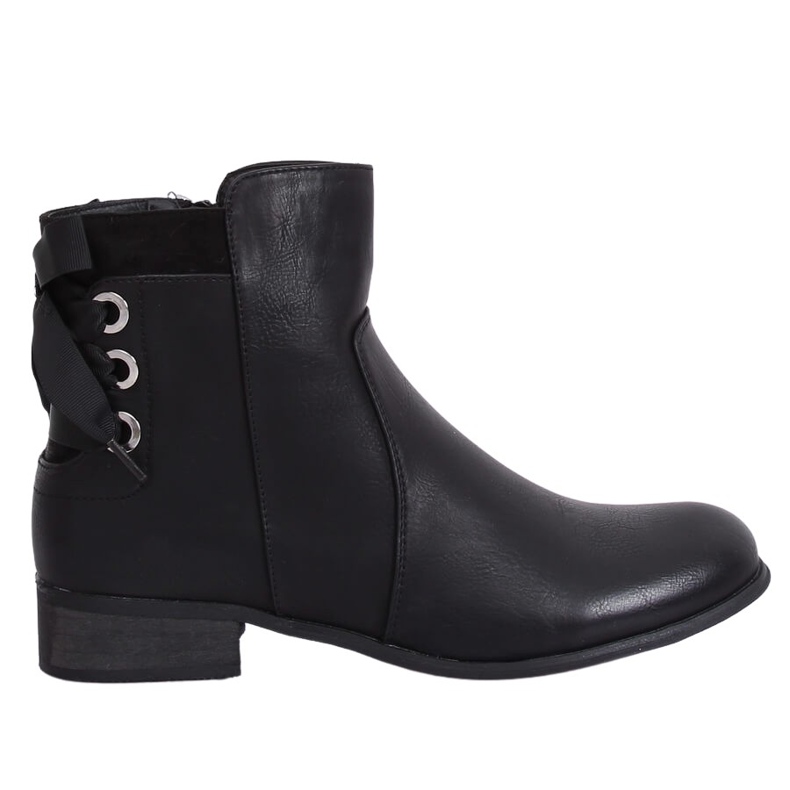 Black women's flat black boots 1184-PA Black