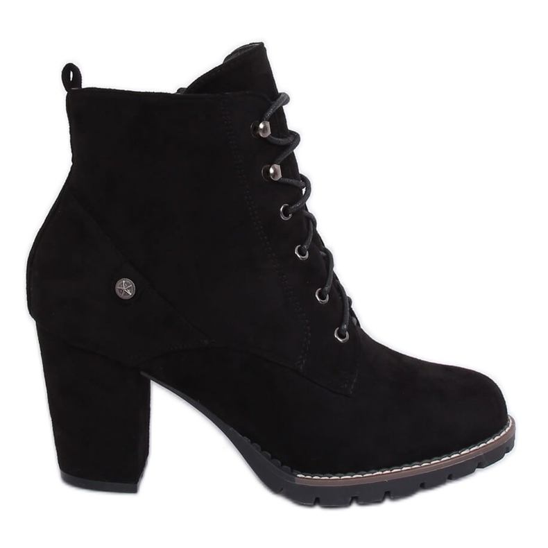 Black high-heeled lace-up boots 7081 Black Black high-heeled lace-up boots 7081 Black