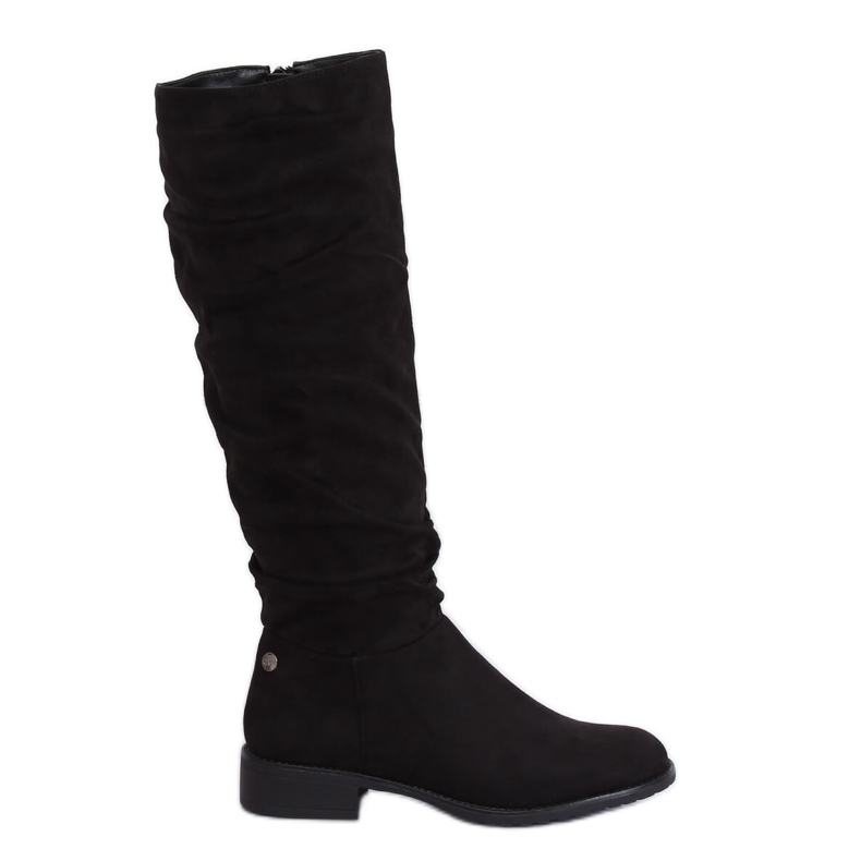 Women's black suede boots E9308 Black Women's black suede boots E9308 Black