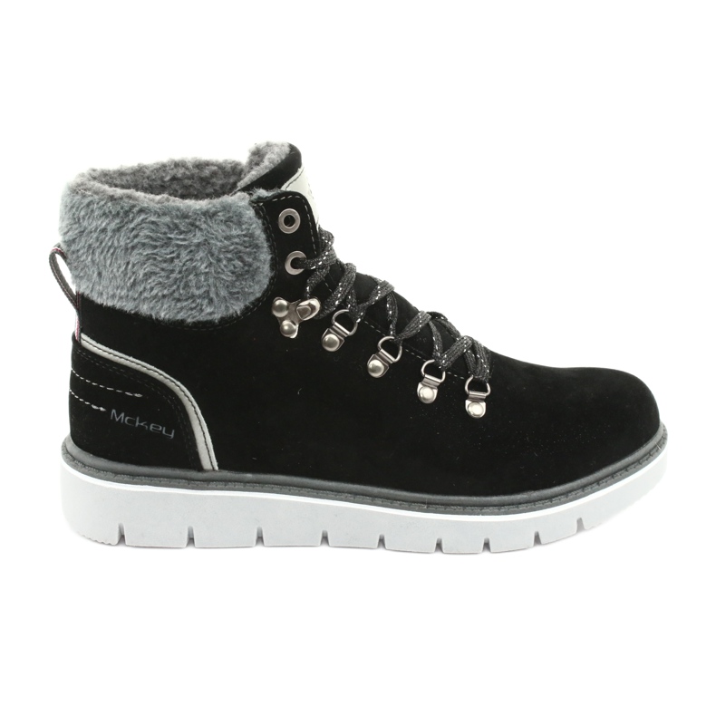 MCKEY 1072 lace-up winter boots black grey