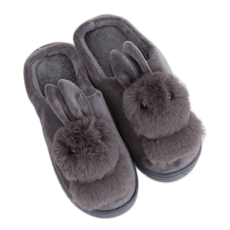 Gray slippers bunnies gray MA01 Gray grey