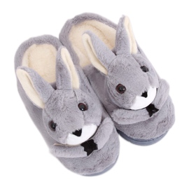 Gray slippers bunnies gray MA17 Gray grey