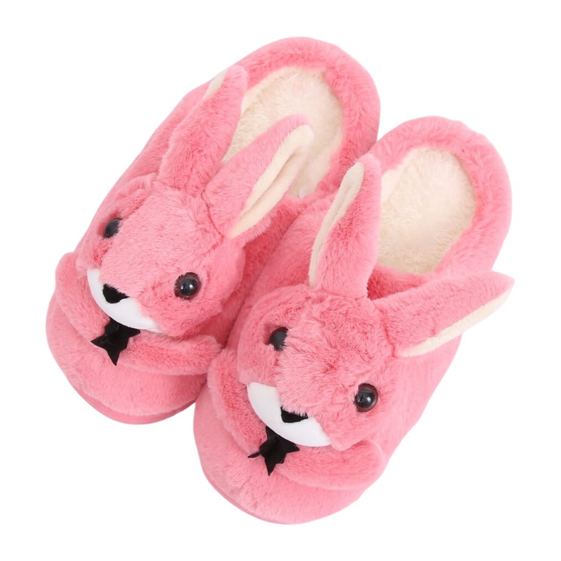 Women's slippers bunnies dark pink MA17 Red