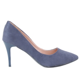 Pumps on a comfortable heel blue NF-49P Dk Blue