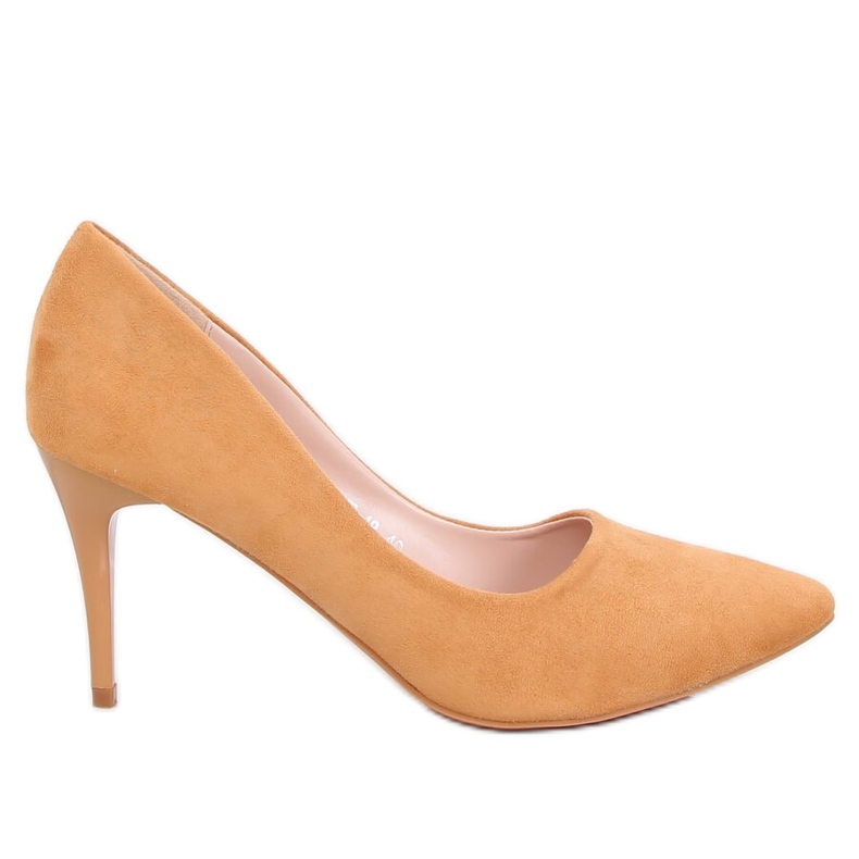 Pumps on a comfortable heel camel NF-49P Camel yellow