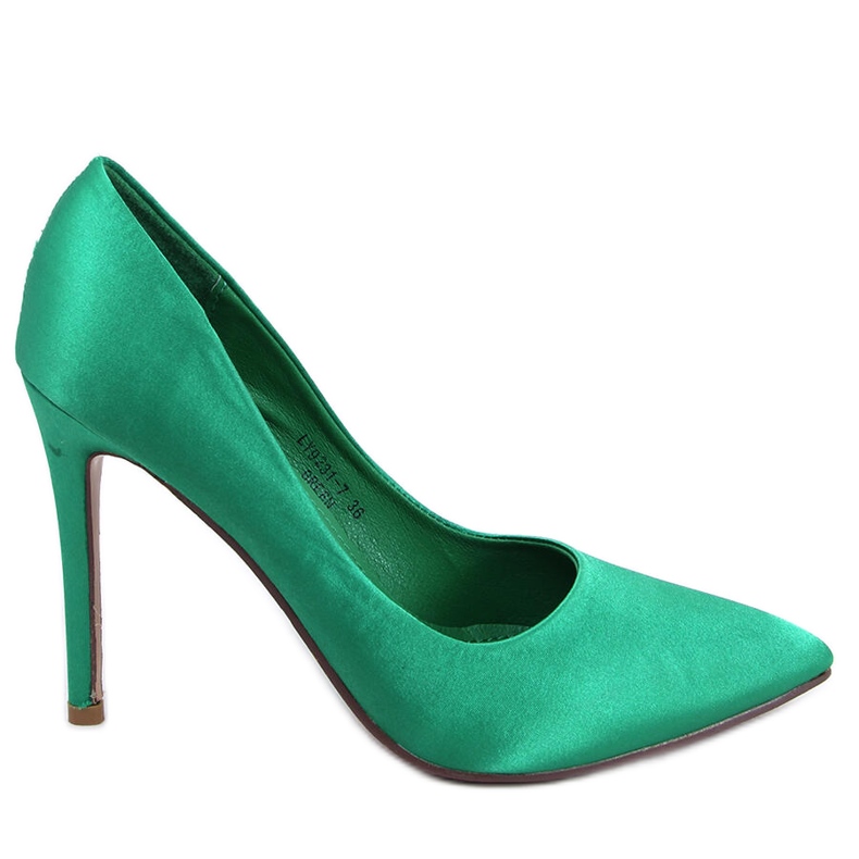 BM Women's satin high heels TALIA BLACK green