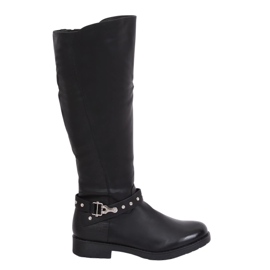 Riding boots thickly insulated black G3375A Black