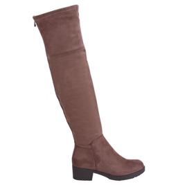Women's riding boots beige-brown 0-207 Khaki