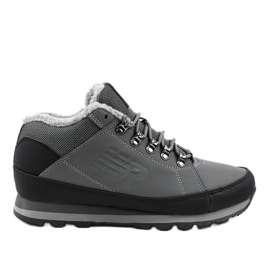Gray 9WH917 insulated snow boots black grey