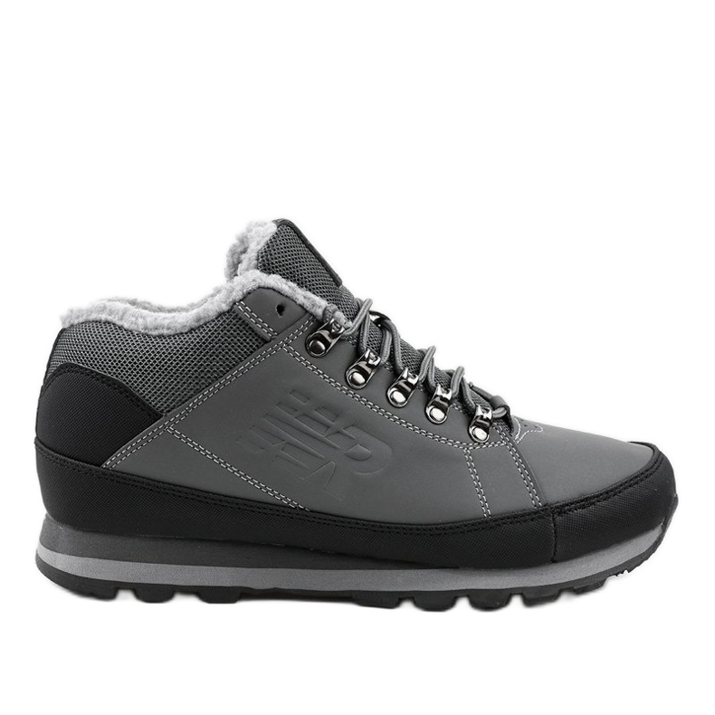 Gray 9WH917 insulated snow boots black grey