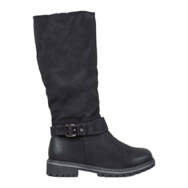 Super Me Boots With Sheepskin black