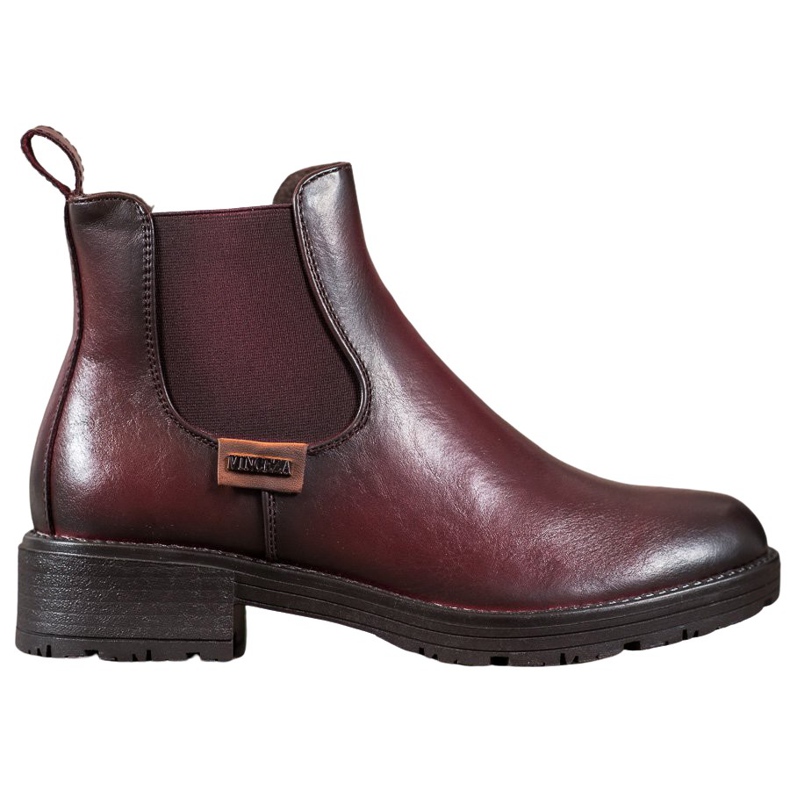 VINCEZA maroon Chelsea boots red