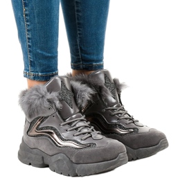 Warm gray sneakers LS-2062 grey