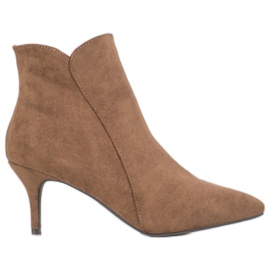 Kylie Suede Booties On A High Heel brown