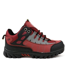 Red women's trekking shoes W317 black