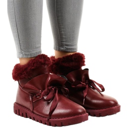 Warm burgundy sneakers with a zipper 428-6 red Warm burgundy sneakers with a zipper 428-6 red