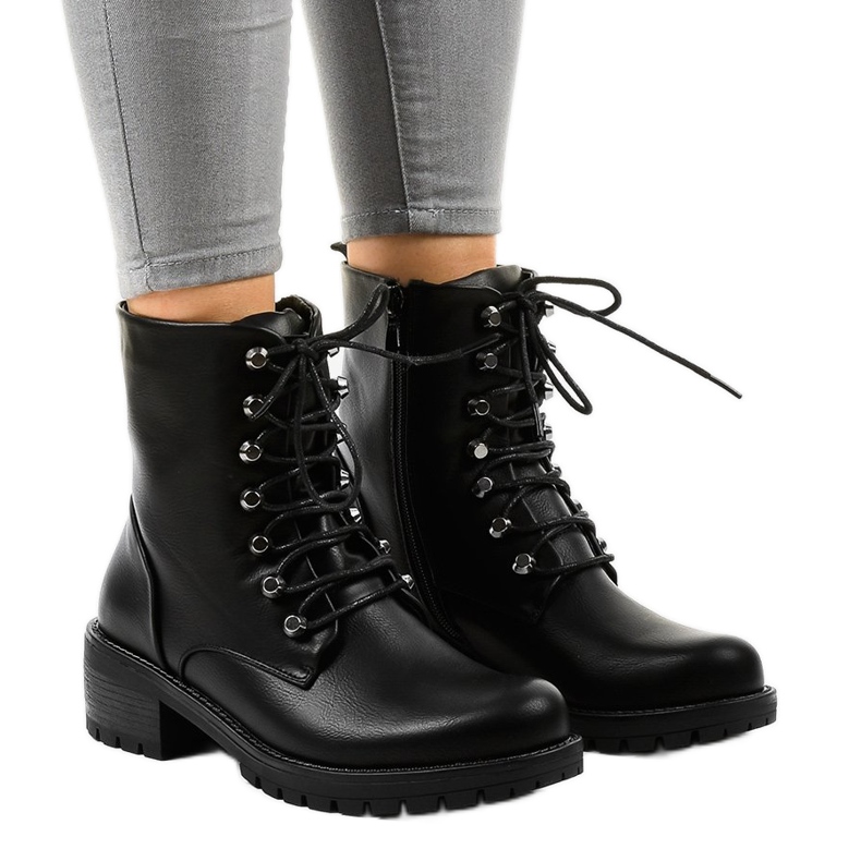 Black insulated military boots K-9922
