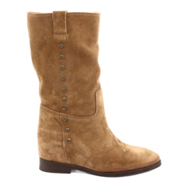 Suede wedge boots Badura 9441 brown