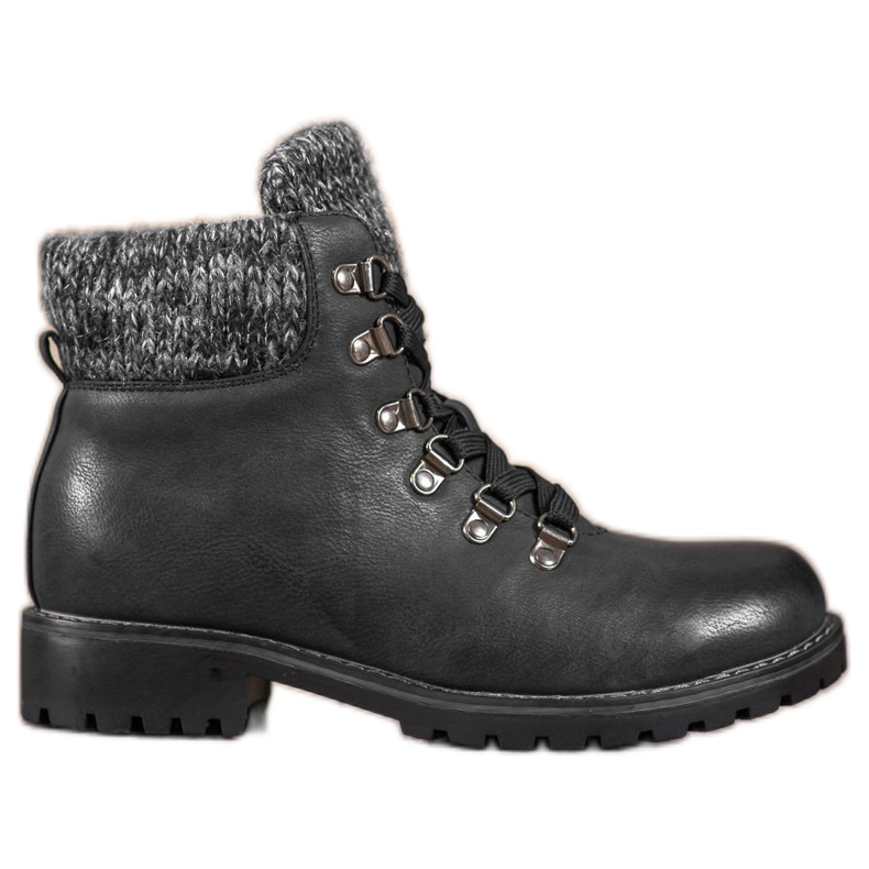 SHELOVET Black Lace-up Boots