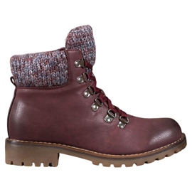 SHELOVET Burgundy lace-up boots red SHELOVET Burgundy lace-up boots red