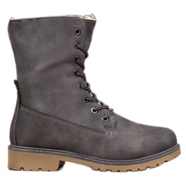 Super Me Gray boots with sheepskin grey