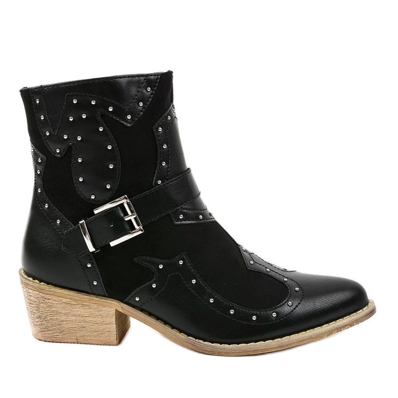 Black ankle boots on the post of cowboy boots 88113