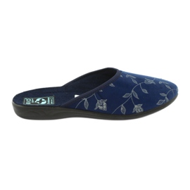 Slippers velor Adanex 18112 navy blue black