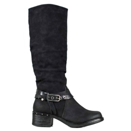 SHELOVET Boots With Decorative Belt black SHELOVET Boots With Decorative Belt black
