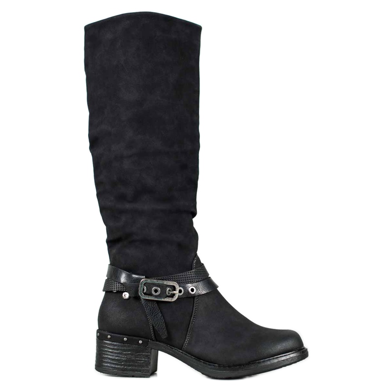 SHELOVET Boots With Decorative Belt black