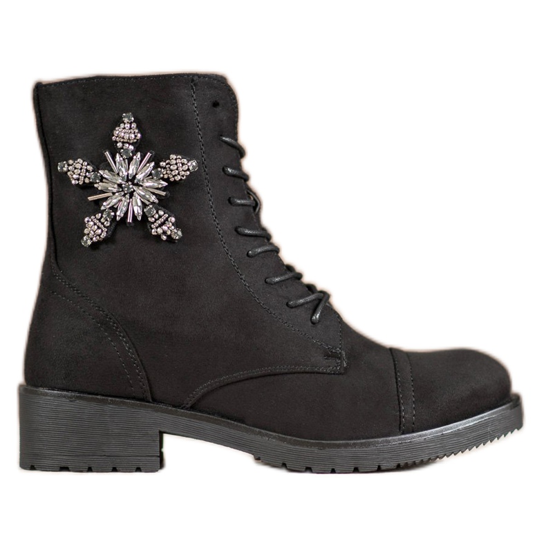 SHELOVET Black suede boots