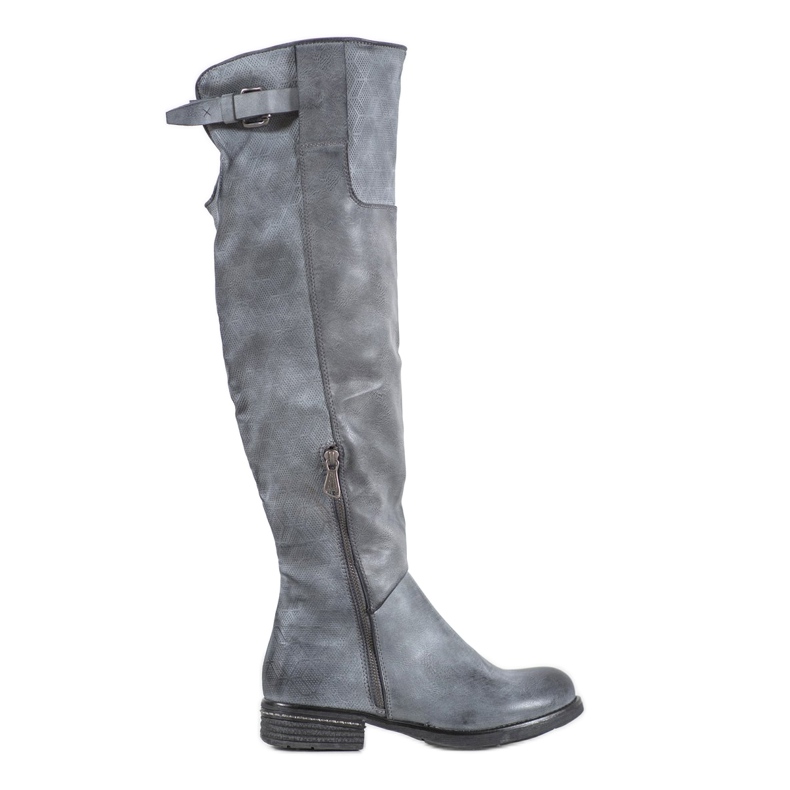 Forever Folie Eco Leather Boots blue