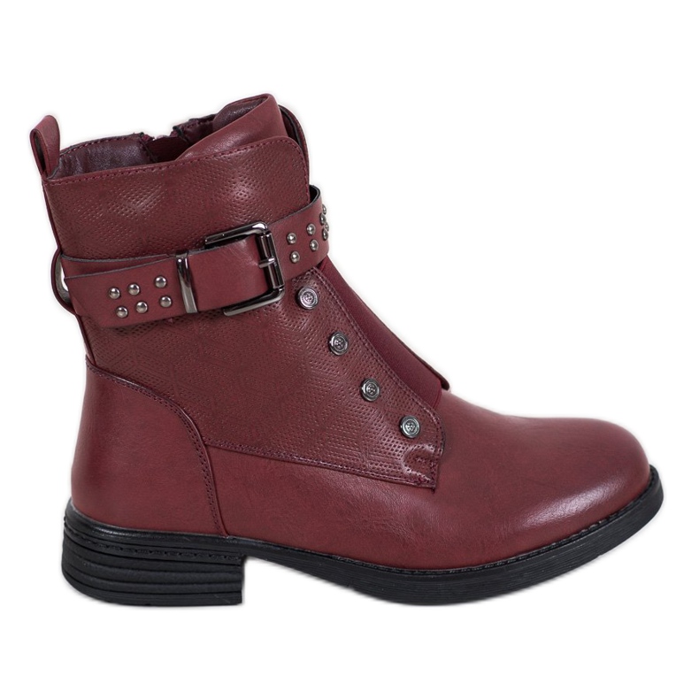 J. Star Burgundy boots with an elastic band red