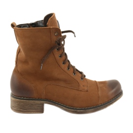 Angello Women's leather boots for a slider 2065 brown