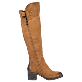 VINCEZA camel boots brown