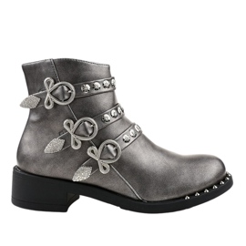 Gray flat ankle boots with HQ2020 studs grey Gray flat ankle boots with HQ2020 studs grey