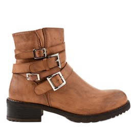 Brown women's boots with buckles 548-PA