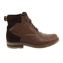 Tied warm ankle boots Moskała BR-4 brown