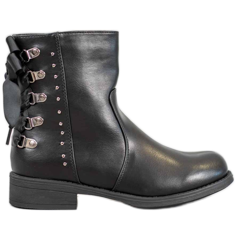 Bestelle Boots With Ribbon black